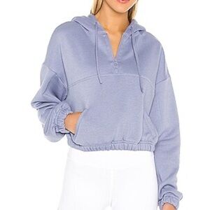 Alo Yoga Stadium Half Zip Hoodie in the Blue Moon